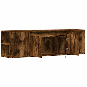 Nástěnná TV skříňka s LED osvětlením kouřový dub 135x31x39,5 cm - obrázek 9