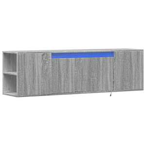 Nástěnná TV skříňka s LED osvětlením šedá sonoma 135x31x39,5 cm - obrázek 3