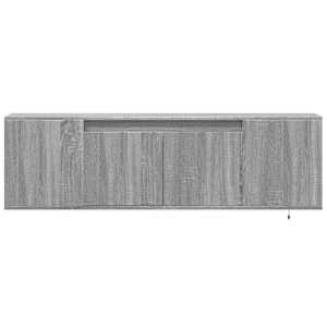 Nástěnná TV skříňka s LED osvětlením šedá sonoma 135x31x39,5 cm - obrázek 6