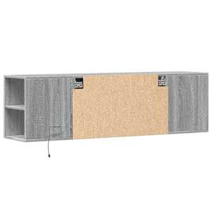 Nástěnná TV skříňka s LED osvětlením šedá sonoma 135x31x39,5 cm - obrázek 8