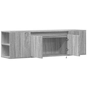 Nástěnná TV skříňka s LED osvětlením šedá sonoma 135x31x39,5 cm - obrázek 9