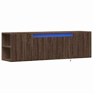 Nástěnná TV skříňka s LED osvětlením hnědý dub 135x31x39,5 cm - obrázek 3