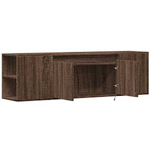 Nástěnná TV skříňka s LED osvětlením hnědý dub 135x31x39,5 cm - obrázek 9