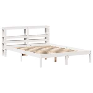 vidaXL Massivholzbett ohne Matratze Wei&szlig; 120x190 cm Kiefernholz