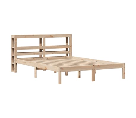 vidaXL Cadru de pat fără saltea, 135x190 cm, lemn masiv de pin