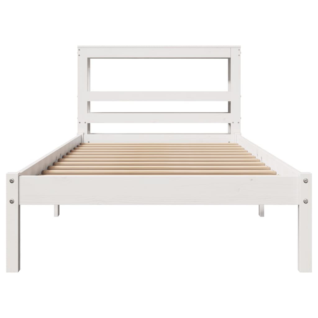 vidaXL Bedframe zonder matras massief grenenhout wit 90x200 cm, foto 4