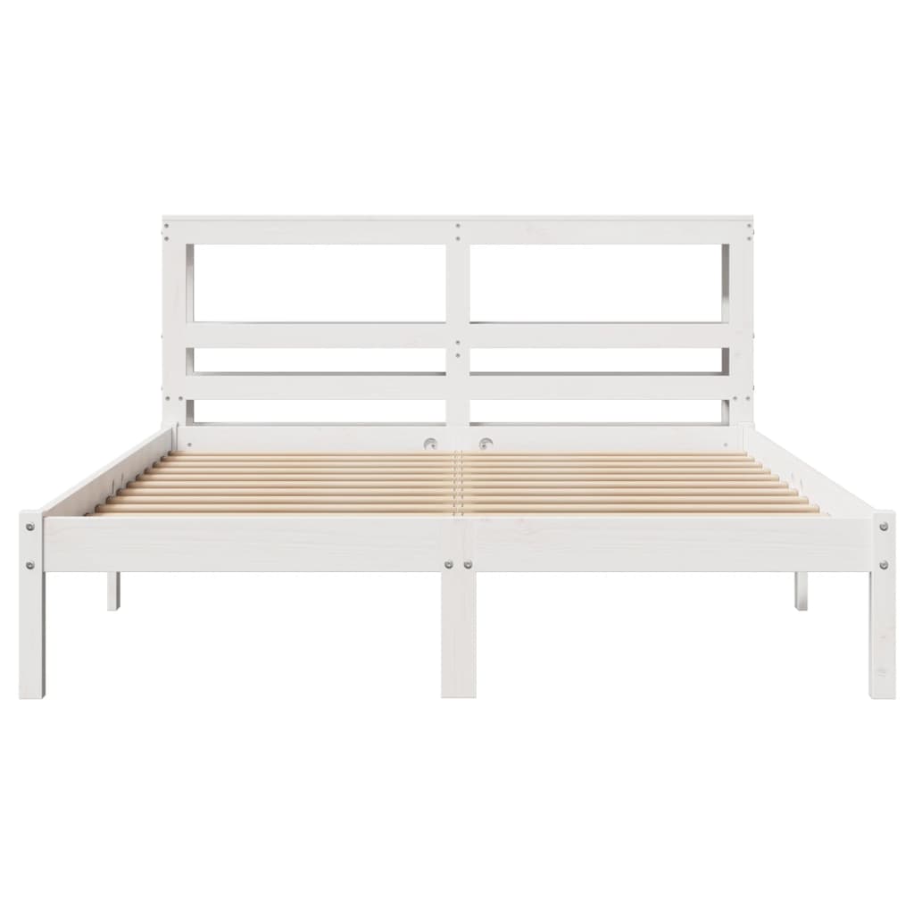 vidaXL Bedframe zonder matras massief grenenhout wit 120x200 cm, foto 4