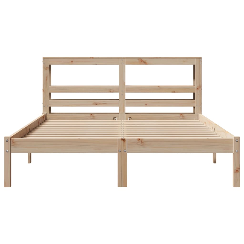 vidaXL Bedframe zonder matras massief grenenhout 140x200 cm bruin, foto 4