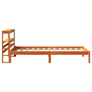 Rám postele s čelem voskově hnědý 90 x 200 cm masivní borovice - obrázek 5