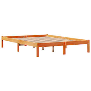 Rám postele s čelem voskově hnědý 140 x 200 cm masivní borovice - obrázek 8