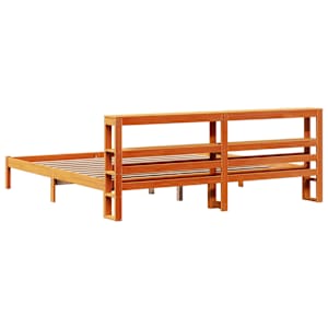 Rám postele s čelem voskově hnědý 200x200 cm masivní borovice - obrázek 6