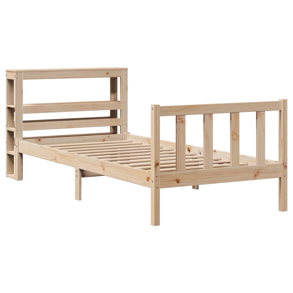vidaXL Bedframe zonder matras massief grenenhout 75x190 cm afbeelding