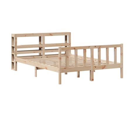 vidaXL Cadru de pat fără saltea, 135x190 cm, lemn masiv de pin