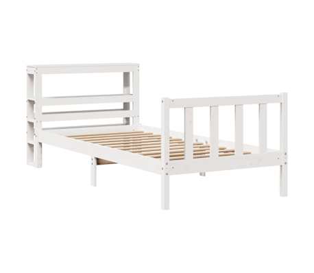 vidaXL Massivholzbett ohne Matratze Wei&szlig; 90x200 cm Kiefernholz