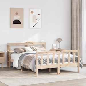 Posteljni okvir brez vzmetnice 140x200 cm trdna borovina