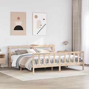 Posteljni okvir brez vzmetnice 180x200 cm trdna borovina