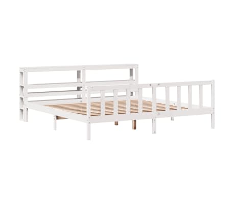 vidaXL Cadre de lit sans matelas blanc 200x200 cm bois massif de pin