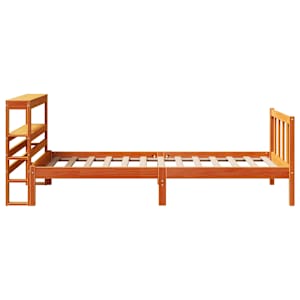 Rám postele s čelem voskově hnědý 90 x 200 cm masivní borovice - obrázek 5