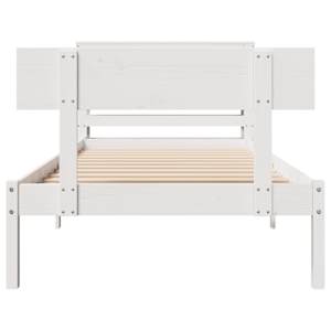 Postel bez matrace bílá 75 x 190 cm masivní borovice - obrázek 4