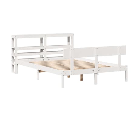 vidaXL Cadre de lit sans matelas blanc 135x190 cm bois de pin massif