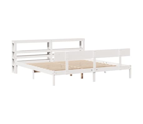 vidaXL Massivholzbett ohne Matratze Wei&szlig; 200x200 cm Kiefernholz