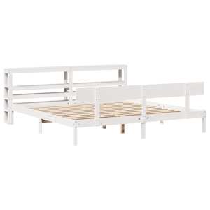 vidaXL Massivholzbett ohne Matratze Wei&szlig; 200x200 cm Kiefernholz