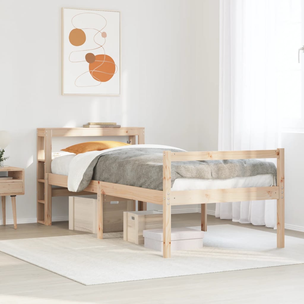 VidaXL Seniorenbett Mit Kopfteil 75x190 Cm Massivholz Kiefer