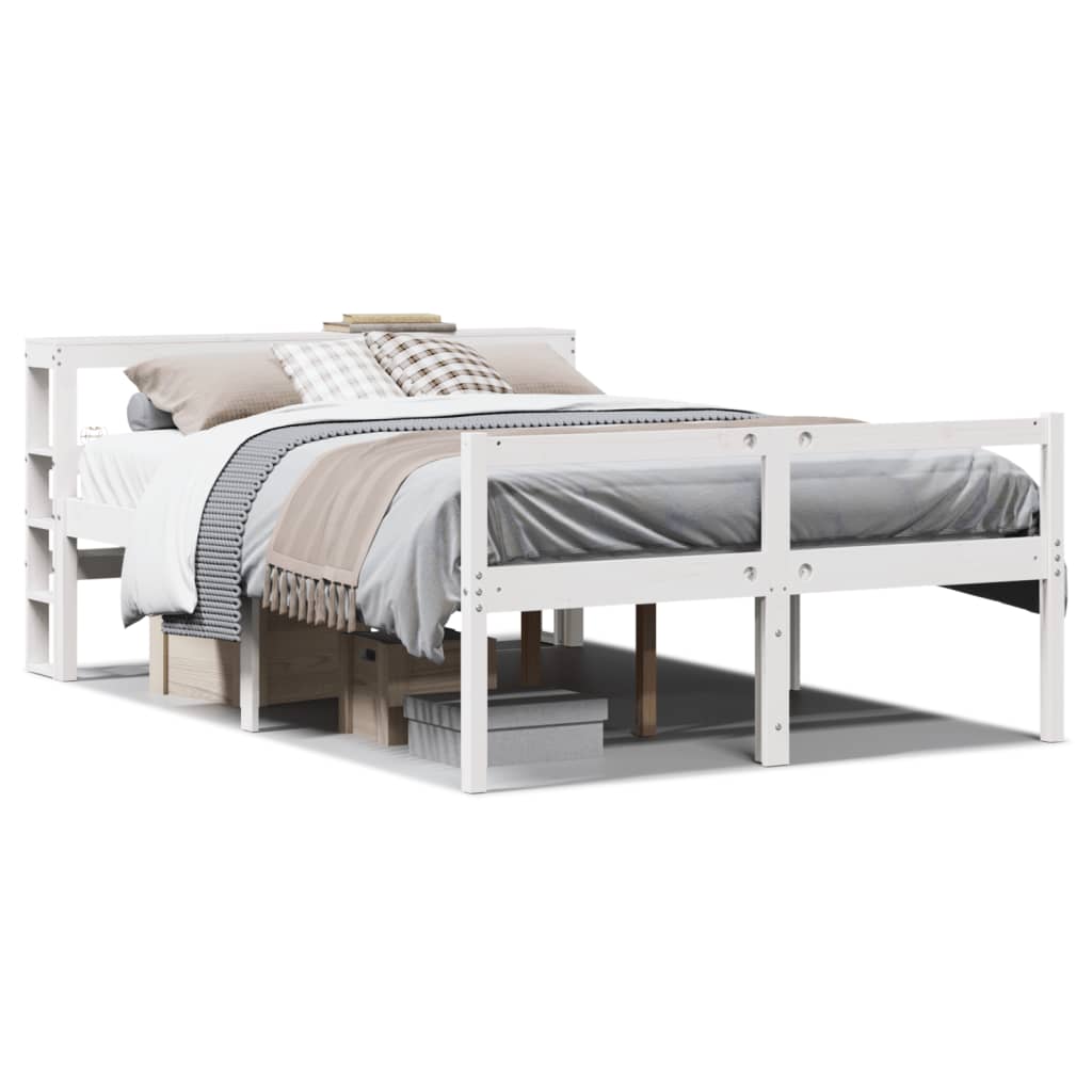 Thumbnail - vidaXL Seniorenbett mit Kopfteil ohne Matratze Weiß 135x190 cm