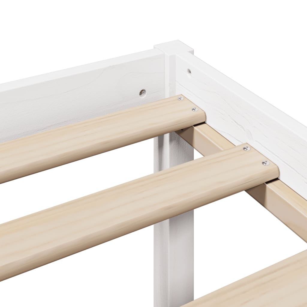 Seniorenbed met hoofdbord massief grenenhout wit 90x200 cm image 9