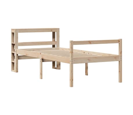 vidaXL Cama para idosos com cabeceira 100x200 cm pinho maci&ccedil;o