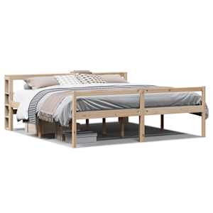 Postel s čelem pro seniory 200 x 200 cm masivní borovice - obrázek 2