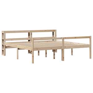 Postel s čelem pro seniory 200 x 200 cm masivní borovice - obrázek 3