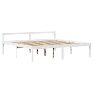 Postel s čelem pro seniory bílá 200 x 200 cm masivní borovice - obrázek 7