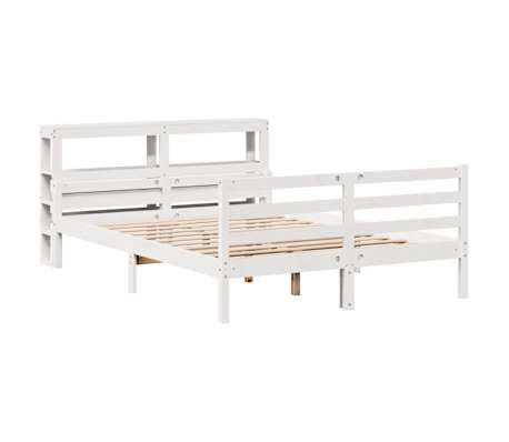 vidaXL Cadre de lit et t&ecirc;te de lit sans matelas blanc 135x190 cm