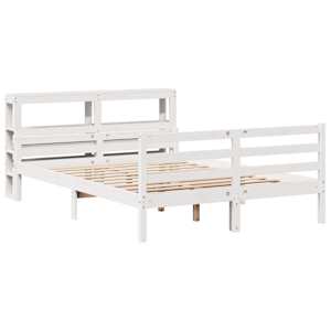Rám postele s čelem 160 x 200 cm masivní borové dřevo - obrázek 3