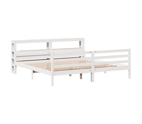 vidaXL Okvir kreveta s uzglavljem bez madraca bijeli 180x200 cm