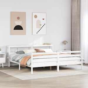 Rám postele s čelem bez matrace bílý 180x200 cm - obrázek 1