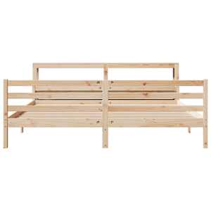 Rám postele s čelem 200 x 200 cm masivní borové dřevo - obrázek 4