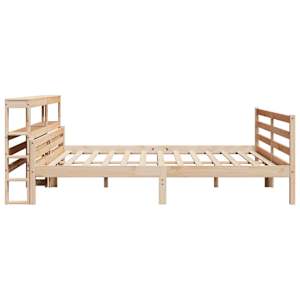 Rám postele s čelem 200 x 200 cm masivní borové dřevo - obrázek 5