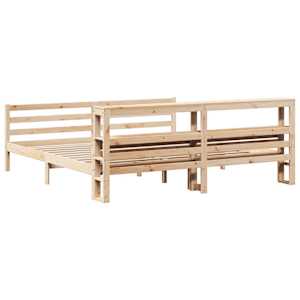 Rám postele s čelem 200 x 200 cm masivní borové dřevo - obrázek 6