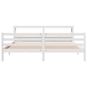Rám postele s čelem bez matrace bílý 200x200 cm - obrázek 4