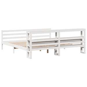 Rám postele s čelem bez matrace bílý 200x200 cm - obrázek 6