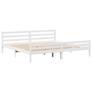 Rám postele s čelem bez matrace bílý 200x200 cm - obrázek 7