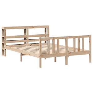 vidaXL Estructura de cama con cabecero madera maciza pino 140x190 cm