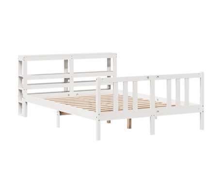 vidaXL Cadre de lit avec tête de lit sans matelas blanc 140x200 cm
