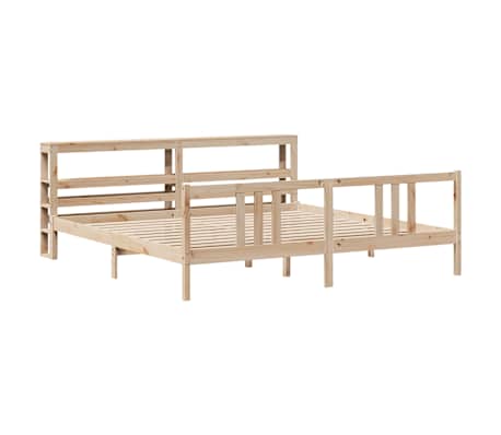 vidaXL Bed Frame with Headboard without Mattress 180x200 cm Super King