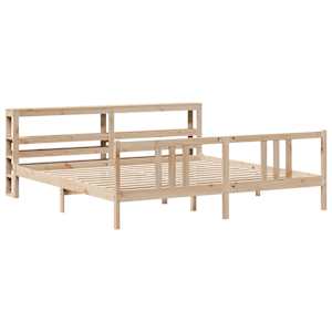 vidaXL Bed Frame with Headboard without Mattress 180x200 cm Super King