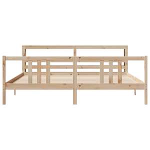 Rám postele s čelem 200 x 200 cm masivní borové dřevo - obrázek 4