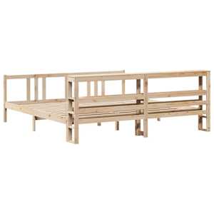 Rám postele s čelem 200 x 200 cm masivní borové dřevo - obrázek 6