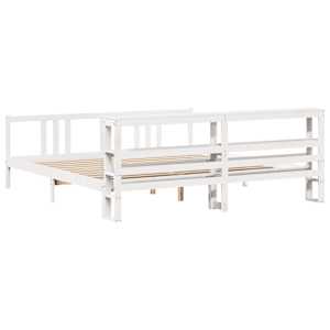 Rám postele s čelem bez matrace bílý 200x200 cm - obrázek 6